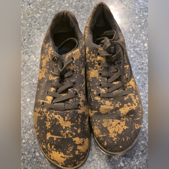 Nobull pride black/gold canvas sneakers great used condition W8.5 - Picture 2 of 5